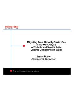 Migrating From He to H Carrier Gas in GC-MS Analysis of ...