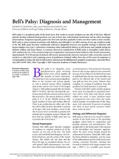 Bell’s Palsy: Diagnosis and Management