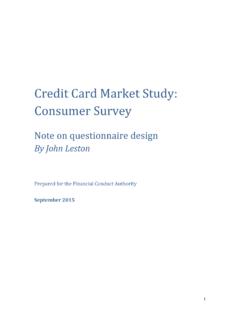 Credit Card Market Study: Consumer Survey