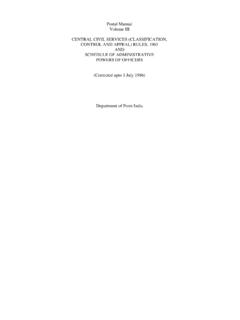 Postal Manual Volume III CONTROL AND APPEAL ... - India Post