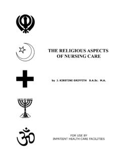 THE RELIGIOUS ASPECTS OF NURSING CARE