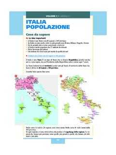 LE VENTI REGIONI ITALIANE ITALIA POPOLAZIONE - Benvenuti