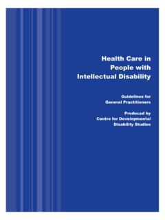 Health Care in People with Intellectual Disability
