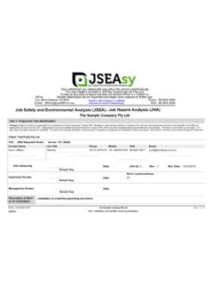Job Hazard Analysis (JHA) Example by JSEAsy