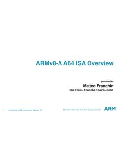 ARMv8-A AArch64 ISA Overview