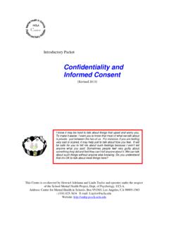 Confidentiality and Informed Consent - UCLA School …