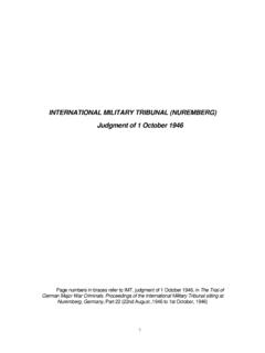 INTERNATIONAL MILITARY TRIBUNAL (NUREMBERG) …
