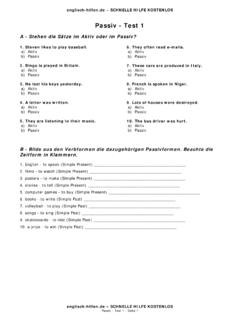 Passiv - Test 1 - Englisch-hilfen.de