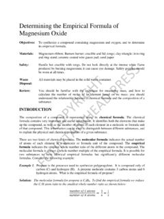 Determining the Empirical Formula of Magnesium Oxide