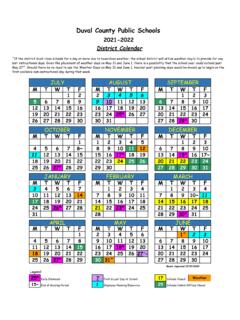 Duval County Public Schools 2021-22 District Calendar