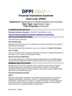 Financial Institutions Examiner - California