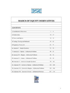 BASICS OF EQUITY DERIVATIVES - Bombay Stock Exchange