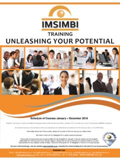 Schedule of Courses January December 2018 - Imsimbi Training