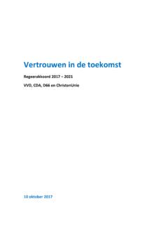 Regeerakkoord 2017 2021 VVD, CDA, D66 en ChristenUnie