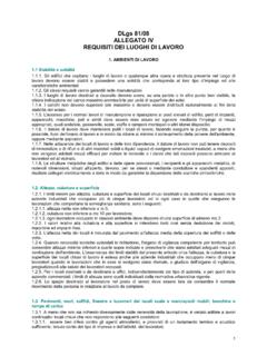 DLgs 81/08 ALLEGATO IV REQUISITI DEI LUOGHI DI LAVORO