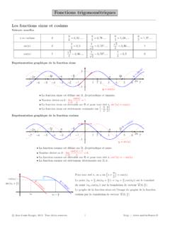 Fonctions trigonom&#233;triques - PROBLEMES ET SOLUTIONS