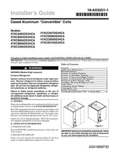 Installer's Guide - Cased Aluminum 'Convertible' Coils 4TXC-DS