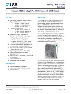 Sterling-LWB5 Module Datasheet Integrated 802.11 a/b/g/n ...