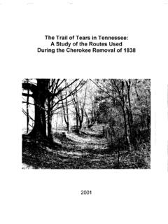 The Trail of Tears in Tennessee: A Study of the Routes ...