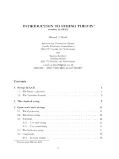 INTRODUCTION TO STRING THEORY - staff.science.uu.nl