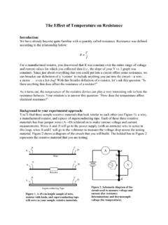 The Effect of Temperature on Resistance - Fermilab