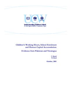 Children’s Working Hours, School Enrolment and …