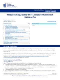 Skilled Nursing Facility (SNF) Care and Exhaustion of SNF ...