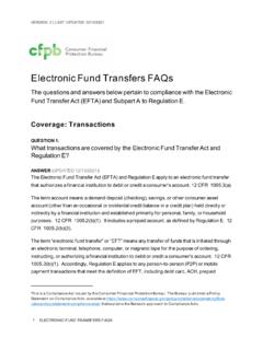 Electronic Fund Transfers FAQs
