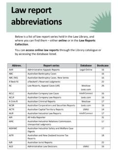 Law report abbreviations - Adelaide, South Australia