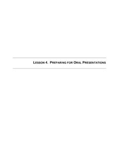 Lesson 4: Preparing for Oral Presentations