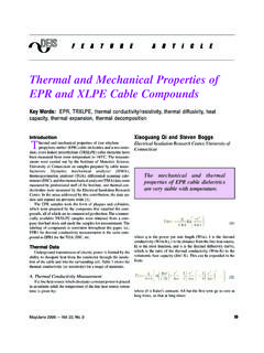 Thermal and Mechanical Properties of EPR and XLPE Cable ...
