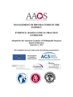 MANAGEMENT OF HIP FRACTURES IN THE ELDERLY …
