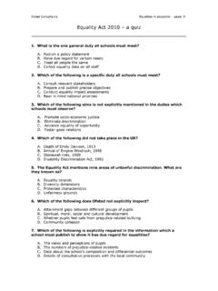 Equality Act 2010 – a quiz - Insted - equality and ...