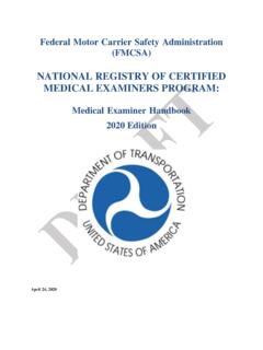 NATIONAL REGISTRY OF CERTIFIED MEDICAL EXAMINERS …