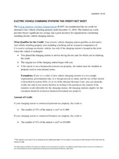 EV Charging Station Federal Tax Credit Fact Sheet
