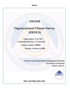 DEOMI Organizational Climate Survey (DEOCS)