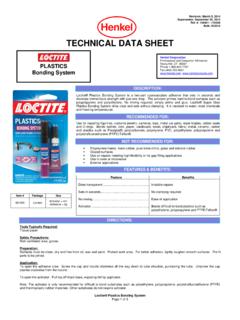 TECHNICAL DATA SHEET - Loctite Products