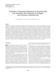 Evaluation of Bacterial Resistance to Essential Oils and ...