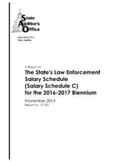 A Report on the State's Law Enforcement Salary Schedule ...