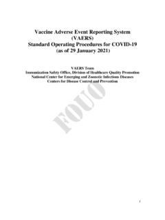 Vaccine Adverse Event Reporting System (VAERS) Standard ...