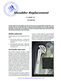 Shoulder Replacement - Sports medicine
