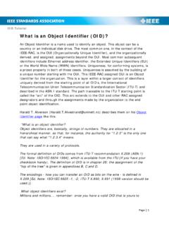 What is an Object Identifier (OID)? - IEEE SA
