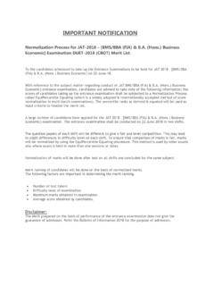 Normalization Process for JAT-2018 [BMS/BBA (FIA) …