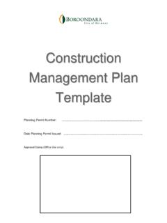 Construction Management Plan - template