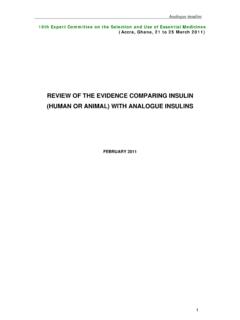 REVIEW OF THE EVIDENCE COMPARING INSULIN …
