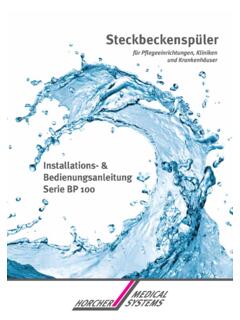 Steckbeckensp&#252;ler BP100 Bedienungsanleitung