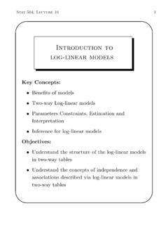 Introduction to log-linear models