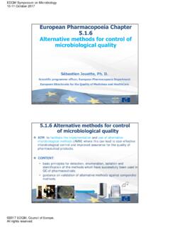 European Pharmacopoeia Chapter 5.1.6 Alternative methods ...
