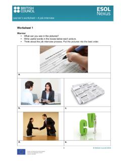 A job interview Learner Worksheets