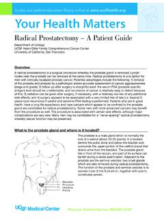 Radical Prostatectomy – A Patient Guide